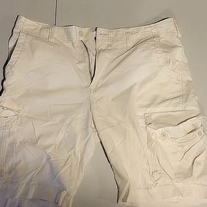 White cargo shorts